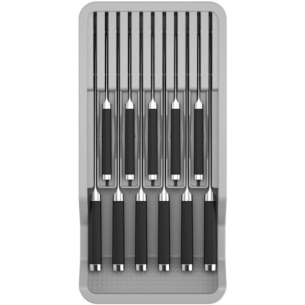 （42,5 × 20,5 × 5,2 cm） Skuffeinnlegg for kniver, skuffeorganisator for skuffer som kan inneholde 12 kniver, 42,5 × 20,5 × 5,2 cm, organisering av kjøkkenskuff, prof