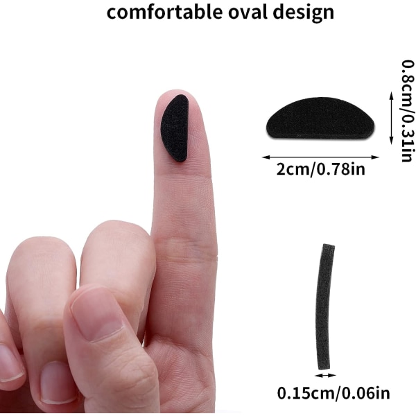 20 par glasögon näskuddar, mjuka skum självhäftande näskuddar, halkfria svampglasögon näskuddar för solglasögon, glasögon (D-form)