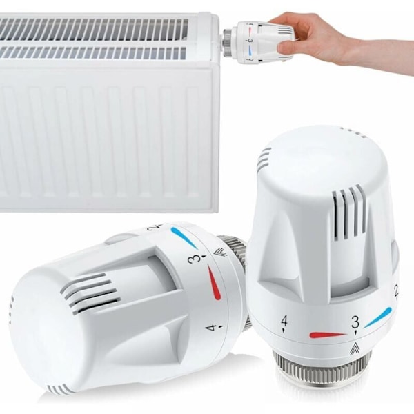 Termostatisk radiatorventil - Radiatorventil - Radiatorventil: 2 stk - termostatisk radiatorhode - reservehode - radiatortermostat M30 x 1.5