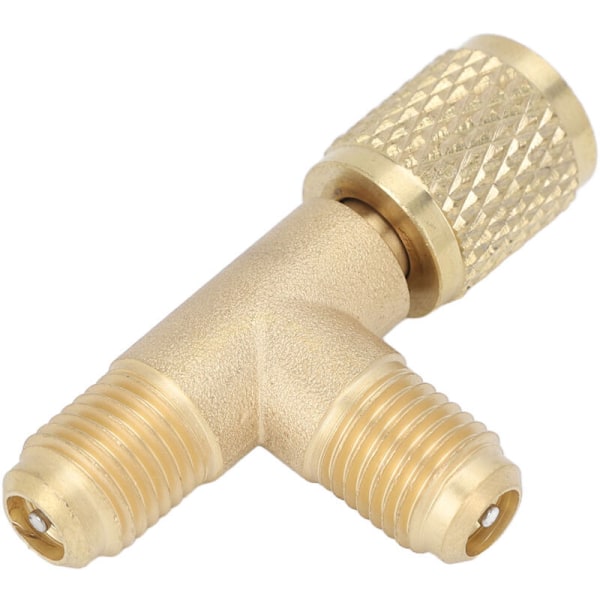 T-stykke T-tilslutningsadapter med 1/4in SAE messingventilkerne robust struktur til R22 R12 R134