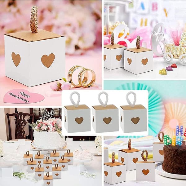 Presentförpackning, 50 st bröllopsfavoritlådor, kartongpresentlåda, tom presentlåda, minismå kraftlåda godislåda för choklad,