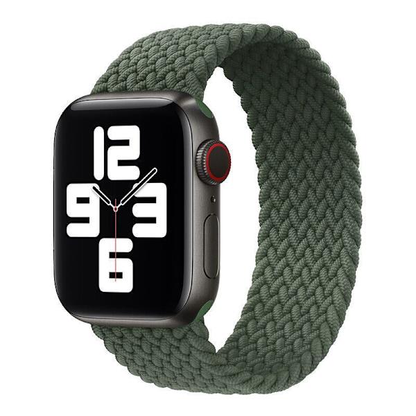 Band för Apple Watch 42mm/44mm/45mm/49mm Series Ultra 8 SE 7 6 5 4 3 2 1 - Midnatt Grön Vävd Enkel Loop - Storlek S