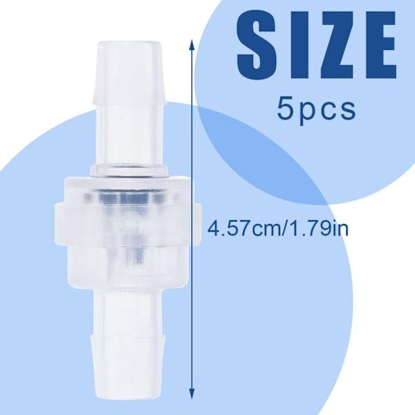 5 Dele Anti-returventil i Plast fejlfri klap klap anti-returventil i anti-ozon vandstop til vandbehandling, translucent-6mm