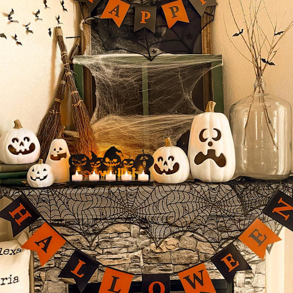 Halloween Menorah Fun Shadow, Musta Menorah Halloween Koti Dekor Keskipiste Menorah Pöytä Dekor