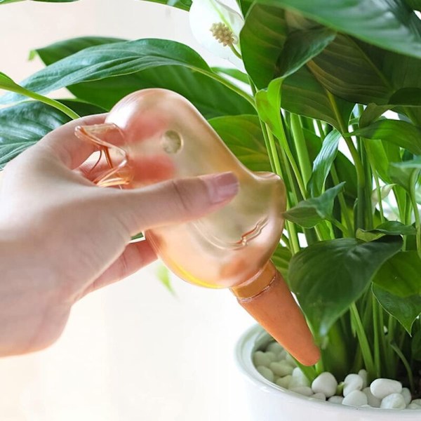 5 st Automatiska bevattningspinnar, söta fågelväxter, automatiska bevattningstoppar för inom- och utomhusväxter och blommor i krukor (ökenröd)