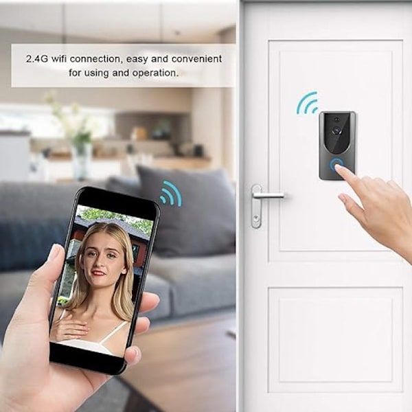 Intelligent WiFi smart video, trådlös intercom, infraröd ringklocka, högupplöst kameraåtkomstsystem, för lägenheter, vandrarhem, hotell, kontor