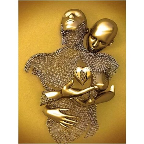 Modern konstposter, abstrakt metallfigur skulptur canvas, 3D metallfigur staty väggkonst dekoration oramad för vardagsrum/sovrum/kontor, 4060c