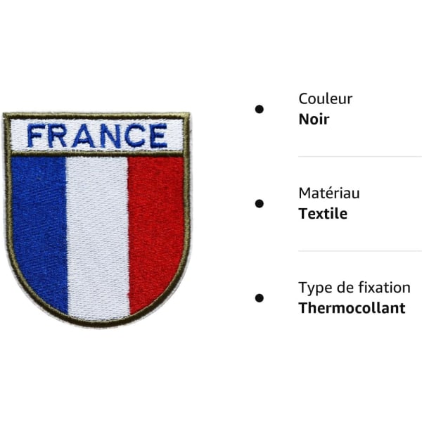 våpenskjold frankrike fransk flagg opex kran soldat 8x7cm stryke-på le