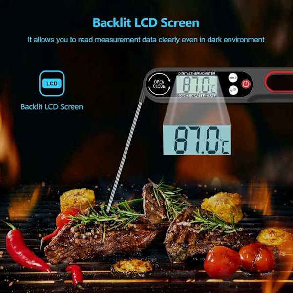 Flera termometrar termometer termometer sond BBQ Matlagning Direktavläsning Läsning Teater Pleble temperatur sond för Vatten Vatten Vatten Fr