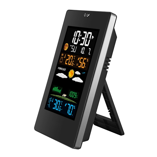 Termometre  Meteorologiske instrumenter Dæmpbart ur med udendørs sensor/alarmtemperatur/fugtighed/barometer/månefase