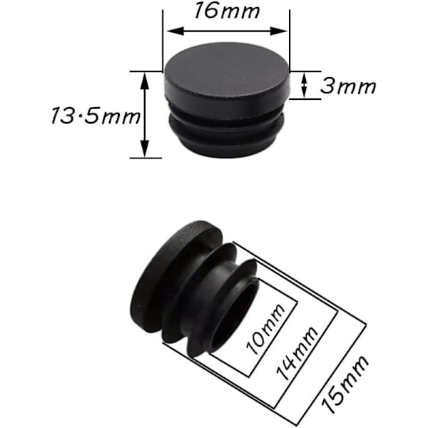 Mustat tuolin suojukset 16mm 32 kpl tuolin suojukset pyöreät muovisuojukset tuolin suojukset tuoli tuoli tuolin suojaus tuoli tuoli