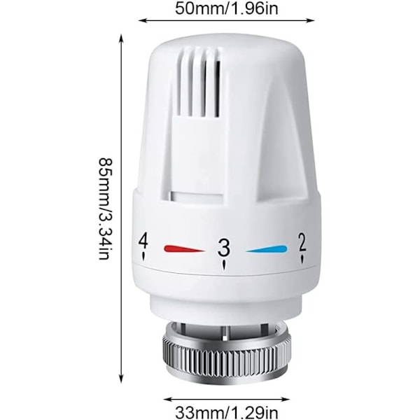 4-pack Termostatisk Radiatorventil, M30 x 1.5 Termostatiskt Radiatorhuvud, Termostatisk Radiatorventil för Hem och Kontor, Radiatortermostat Ersättning