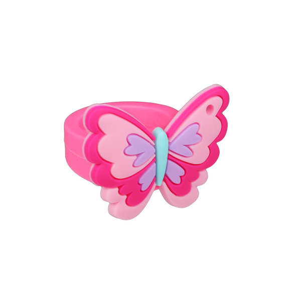 5 kpl Cute Girls Sormukset - Söpöt Butterfly Sormukset - Pretend Princess C