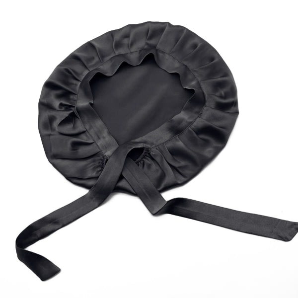 TG Sleep Cap i Siden - Skyddar håret när du sover svart