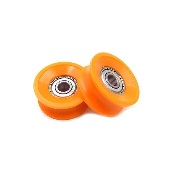 Förpackning med 5 6 x 30 x 13 mm Kullagerhjul med U-spår - Orange