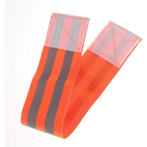 Orange 6X elastiska reflexarmband, säkerhetsreflexband för promenader, cykling, hund, promenader, jogging, cykling, justerbar hög synlighet handledsband