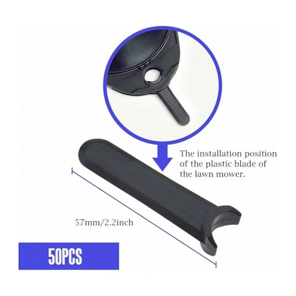 50 stk. kompatible plastblader til gressklipper for Flymo Micro Litevac Mow n Vacation