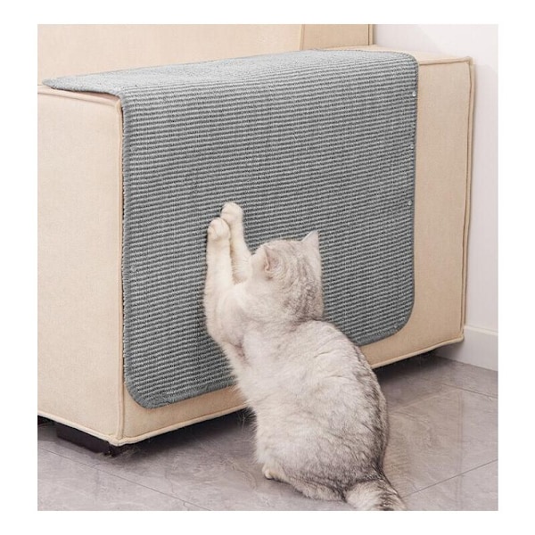 2 stycken klösmatta för katt 25 x 50cm väggklösmatta för katt i sisal med tejp klös för att skydda mattor och soffor (grå)