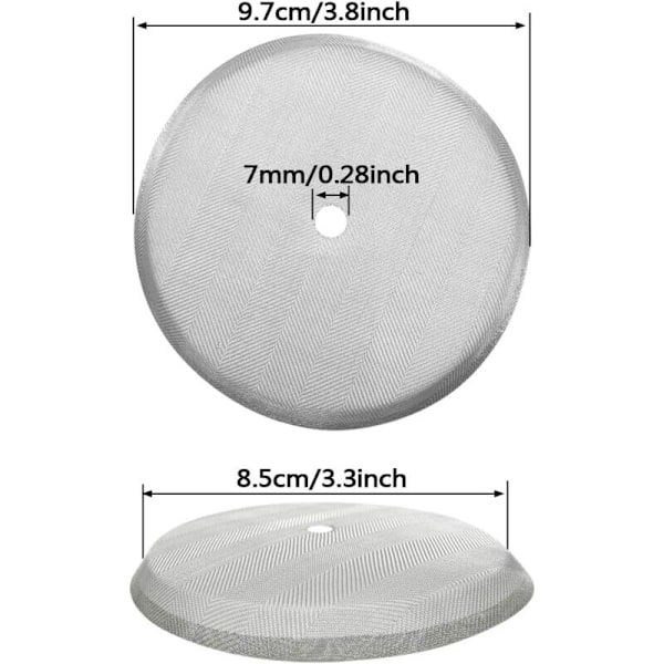 Pakke med 6 filtre med ekstra sil for presskanne, gjenbrukbare filtre i rustfritt stålnett for universelle kaffepresser på 1000 ml / 34 oz