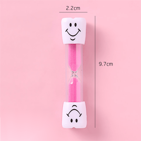 Barn 2 minuters tandborste timglas timer - Set med 7 små blå rosa smiley timglasögon
