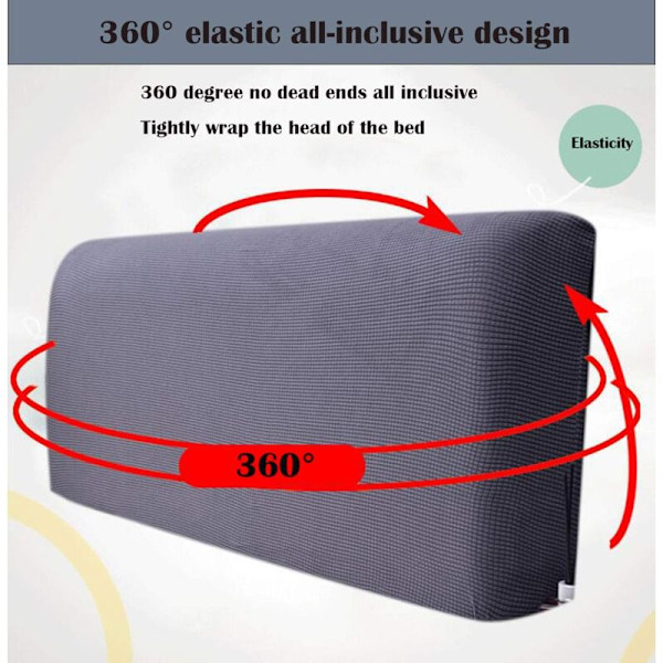 Udtrækkeligt hovedgærdebetræk elastisk designerbeskyttelse alt inklusive til soveværelsesdekoration, marineblå 150 cm (hovedgærde 59 \"-67\")