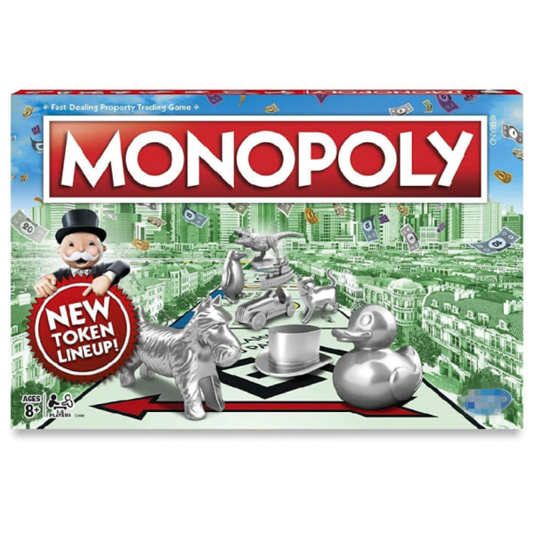 Monopoly-peli, perhepeli 2–6 pelaajalle, Monopoly-lautapeli lapsille 8-vuotiaille ja sitä vanhemmille