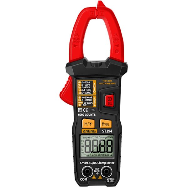 Aneng ST194 6000 Räknare Digital Amperemeter Tång True RMS Strömtestare NCV Universell Räknare Voltmeter DC/AC AC/DC Multimeter av Typica