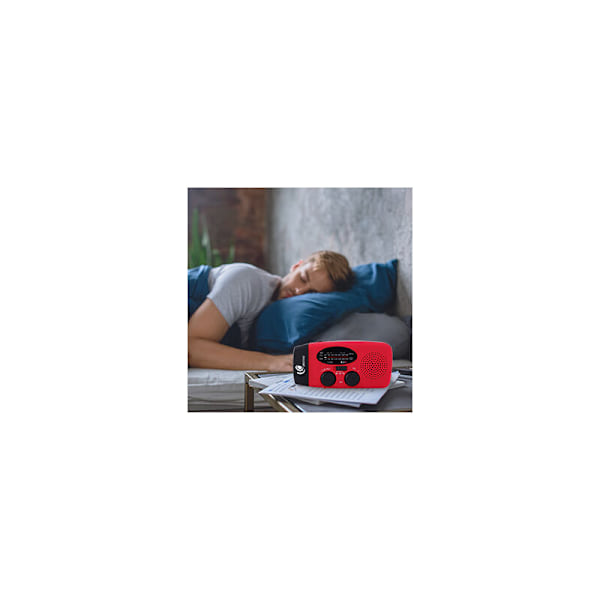 Bärbar solcellsradio, handvevad självförsörjande AM/FM/NOAA-radio, väderradio nödutrustning med 3-LED ficklampa och telefonladdare för vandring och camping