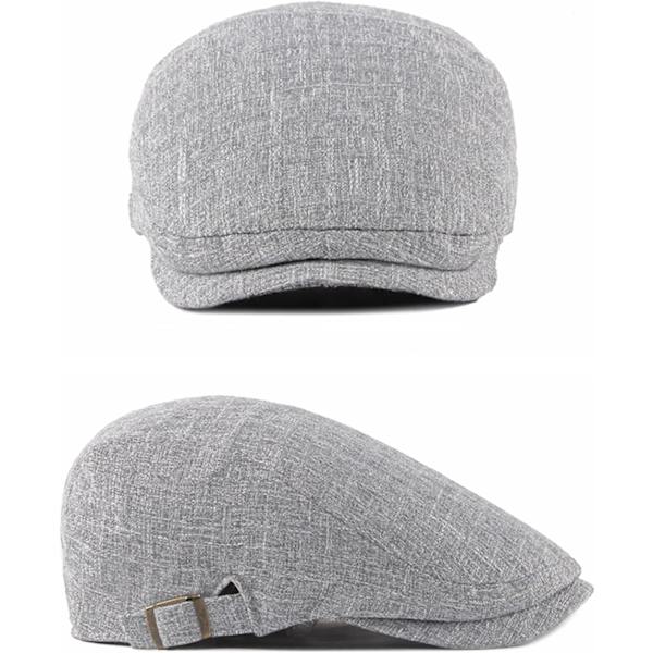 Berets Bomullsblandning Klassisk Platt Kep Beret Lätt Andningsbar Hattar Gatsby Ivy Irländsk Hatt Newsboy Kep med Justerbart Spänne för Män Kvinnor