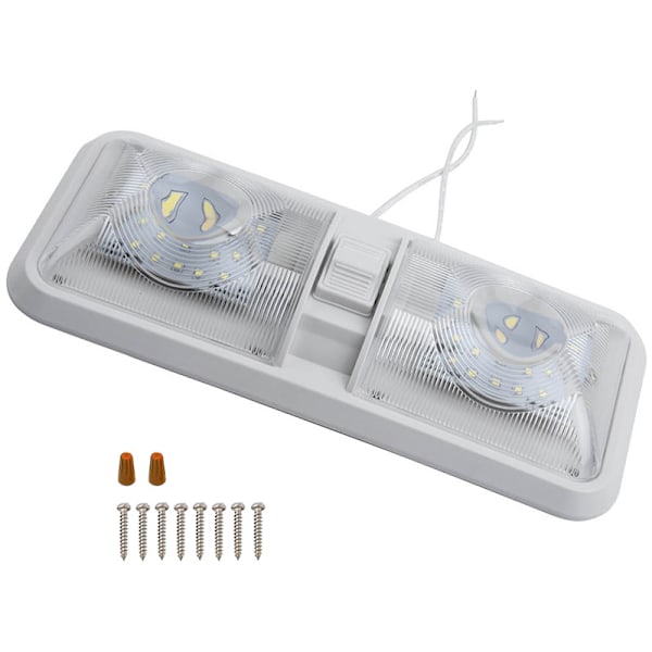 LED RV Taklampe, Justerbare RV Taklamper, 800LM 96LED Lys med Bryter 12V DC Innvendig Belysning med På-Bryter for Bobil, Båt, Caravan