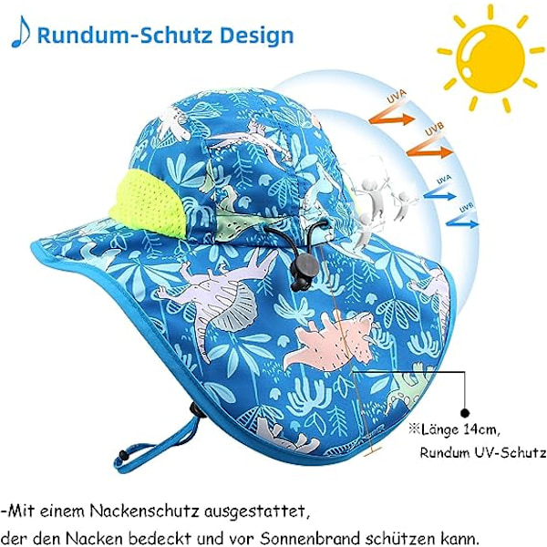 Egnet til børn i alderen 2-6 år - Baby sommerhatte pige dreng barn kasket UV beskyttelse solhat til småbørn strand vandretur kasket