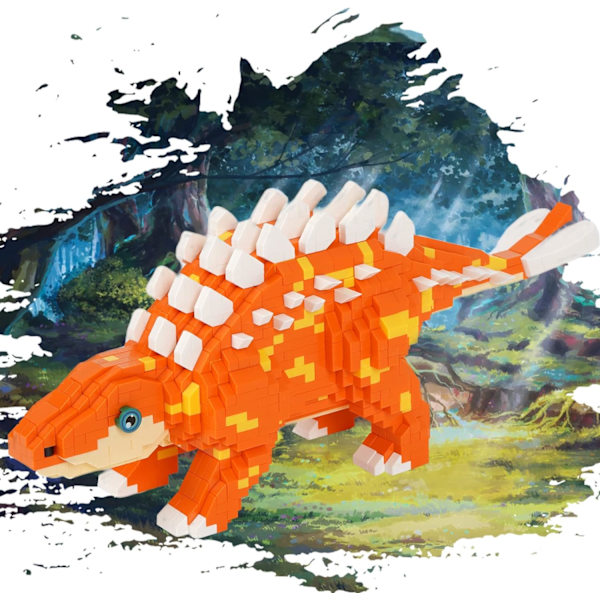 Dinosaur Byggesæt, DIY Mini Byggesæt Legetøj, Dinosaur Legetøj, Gave til Voksne og Børn (Ankylosaurus)