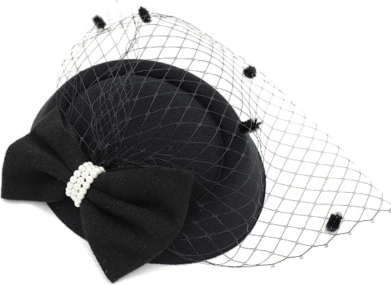 Sort - Ladies Derby Kentucky Tea Party Bryllupshat med Sløjfe