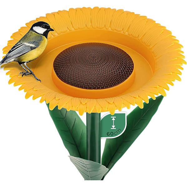 Solsikke Vildfuglefoder I Fuglefoder med Stativ, Udendørs Fuglefoder med Foder.