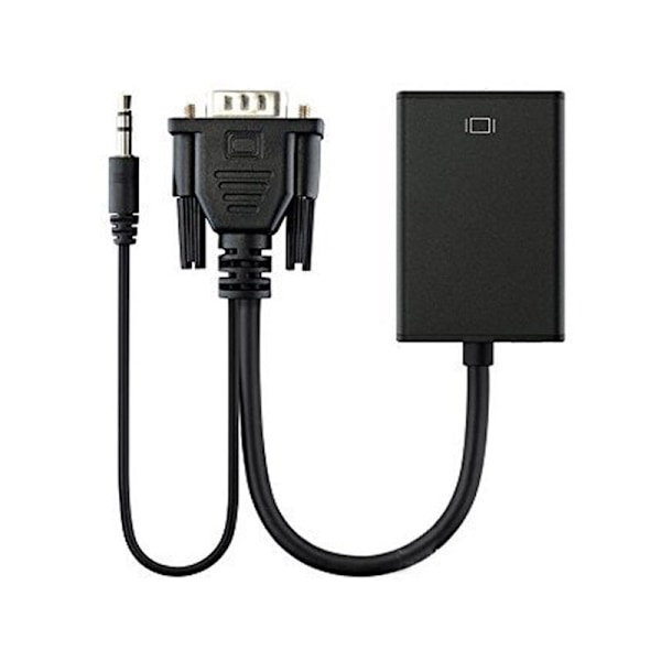 Manlig VGA-omvandlare Vinkel till HDMI-hona 1080p HD+AUDIO TV HDTV
