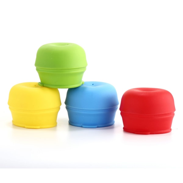 4-paknings gjenbrukbare strålokk til reise BPA-fri silikon passer de fleste Gla