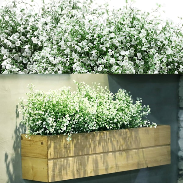 12 st konstgjorda buskar konstgjorda blommor UV-beständiga utomhusväxter dekorativa blommor för blomsterarrangemang, mittpunkt