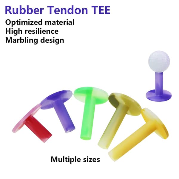 Sett med 3 golf-tees i slitesterk gummi, gule