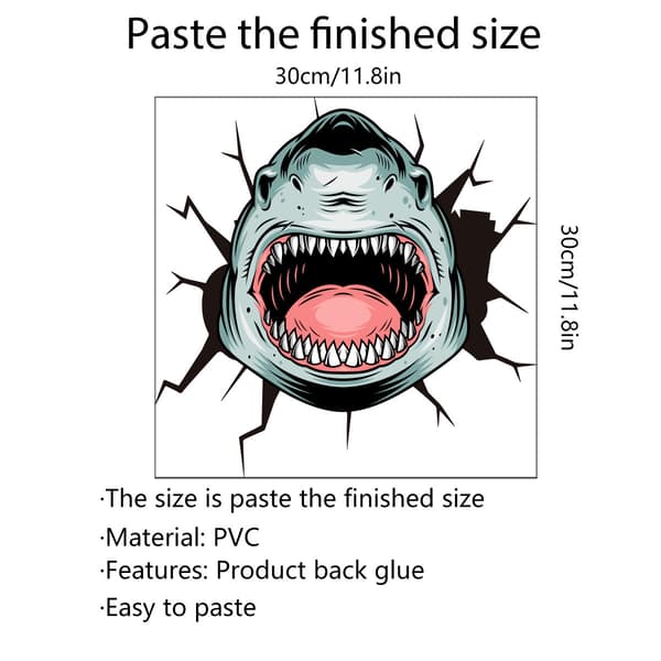 Decal Shark Edition -tarra, seinätarra, sisustustarra