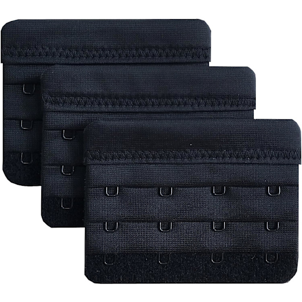 3-pack mjuka och bekväma bh-förlängare för kvinnor, 4 hakar
