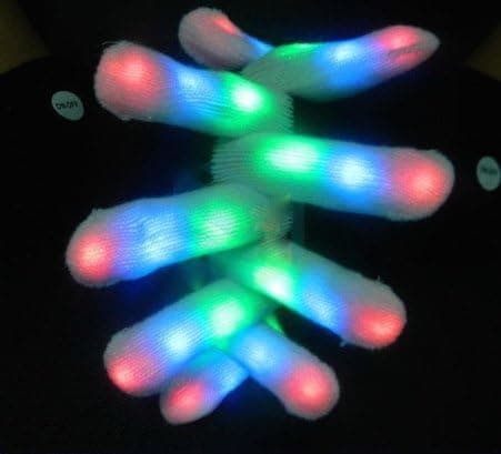 LED Rave Handsker Lys Finger Glitter Handsker Unisex Par