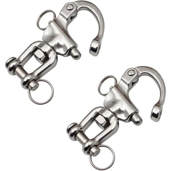 Drejelig karabinhage i Emerillon 2 stk. rustfrit stål rustfrit stål stål stål 316 Summons rustfrit stål Marine krog krog med hurtig fjeder f