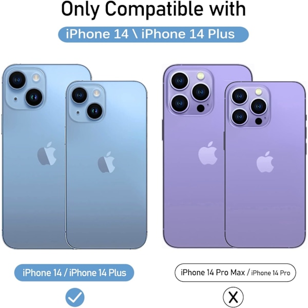 [4 stycken] Bakre kameraskydd kompatibel med iPhone 14 6.1“ / iPhone 14 Plus 6.7'' Kamera, Kameraskydd [Anti Scratch] Ultra Resistent Temp