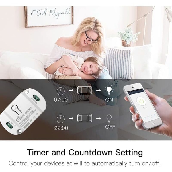 Smart WIFI Switch Hjem Kredsløbsbrydere Mobiltelefon Fjernbetjening Timing Switch til Husholdningsapparater (10A)