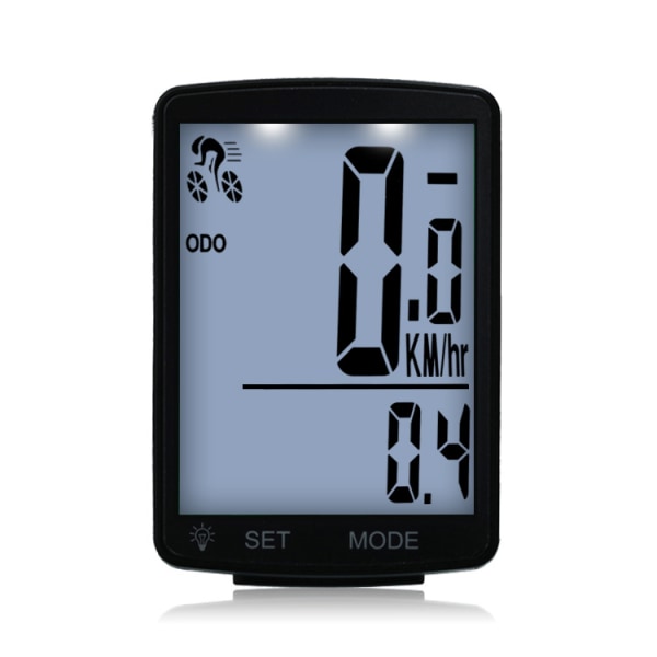 Cykelcomputer trådløs multifunktion LCD-skærm cykelcomputer cykel regntæt speedometer kilometertæller ridning 2,8 tommer vandtæt med bagli