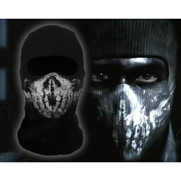 Balaclava med kranie - Moto-maske til Call of Duty-fans - Farve: Sort