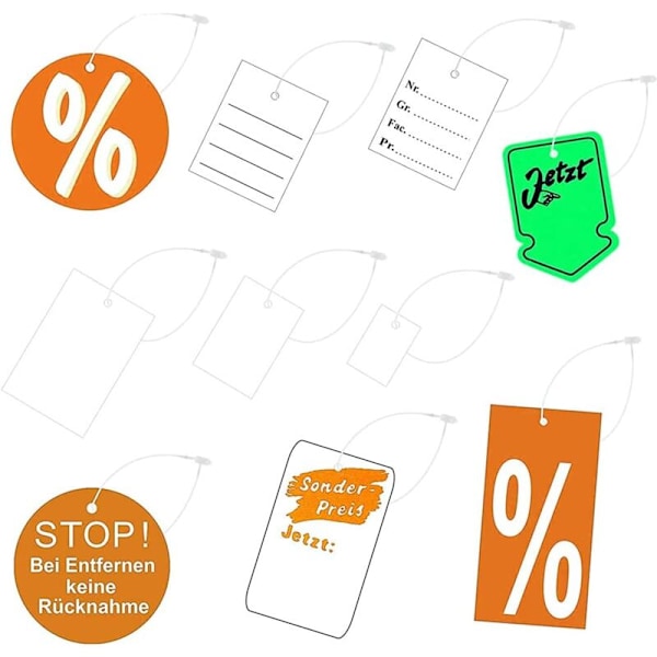 5000 st hängande plastfästen för upphängningsetiketter transparent längd 128mm plastprislapp fästtråd för prislappar kläder