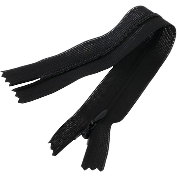 10-pack 25 cm osynliga blixtlås som inte kan tas bort, blixtlås i svart läder, jeans, klänningar, blixtlås för sömnad av kläder