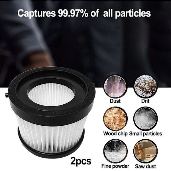 2 stk. Dewalt DCV501HB 20V DCV5011H Razzling filter til støvsuger DCV501LN