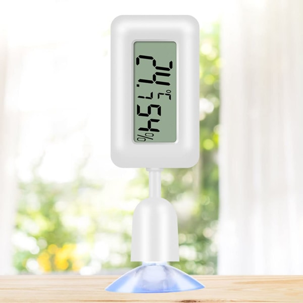 Digitalt hygrometertermometer, minitermometer temperatur LCD-termometer fuktighetsmåler med bakgrunnsbelysning for reptil, vivarium, drivhus, baby